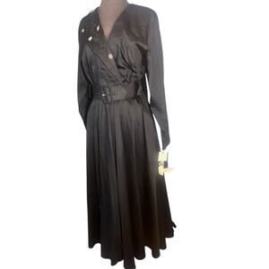 Vtg Beaded Embroidered Maxi Skirt Belt Dress 8 NWT Western Ladylike Rockabilly